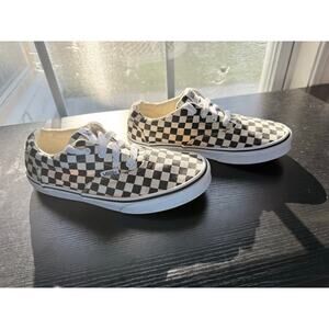 Vans Checkerboard Low Top Sneakers Black White Size 5 Women Classic Skate Shoes